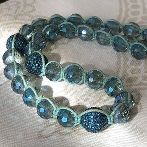 Lucas Lameth LUC 925 CN Faceted Blue Beads Necklace